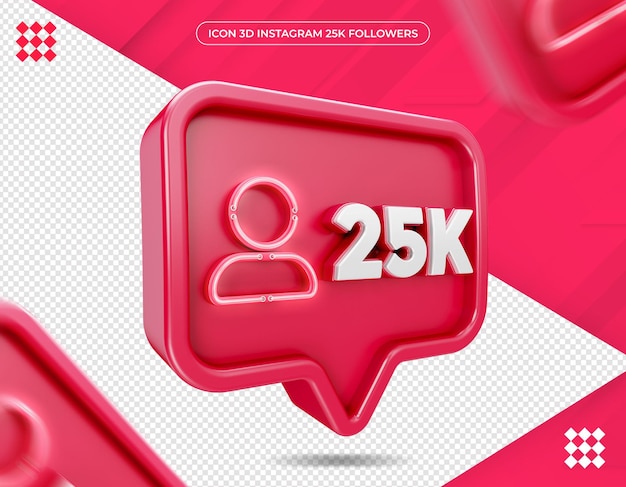 PSD icône 25k abonnés sur instagram design