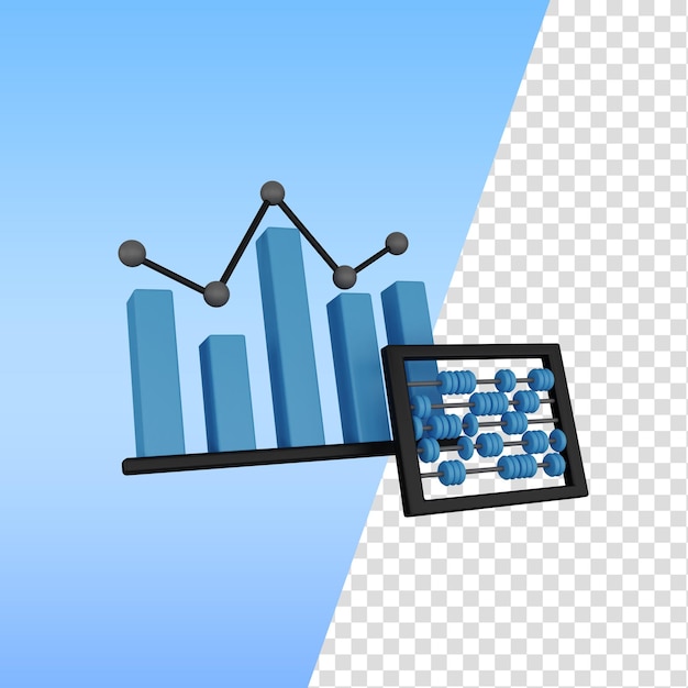 PSD icône 3d abaque et comptabilité graphique