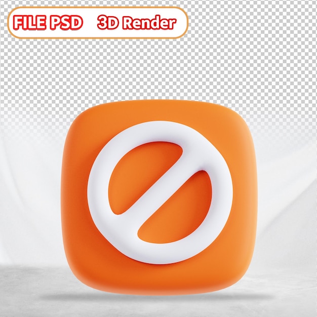 PSD Ícone 3d amarelo proibido