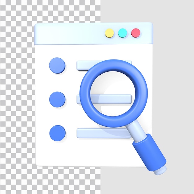 icône 3d d'analyse de document commercial
