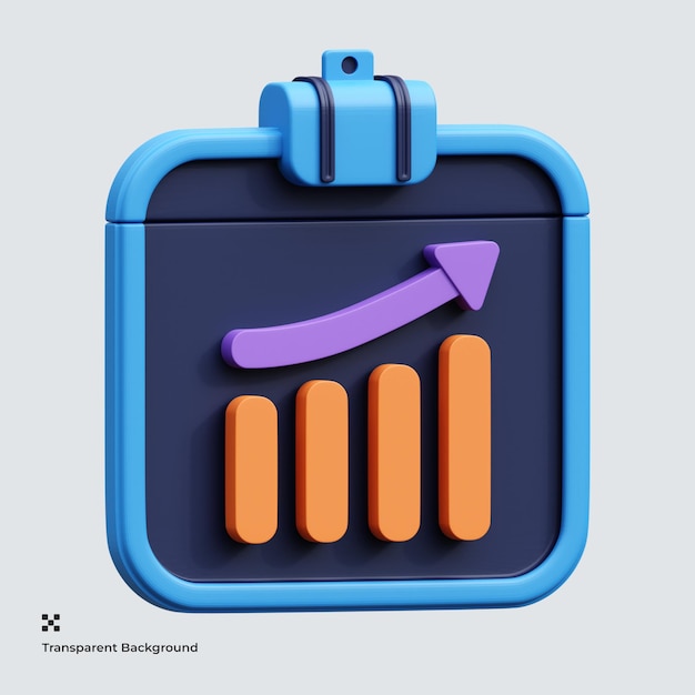 PSD icône 3d d'analyse de données