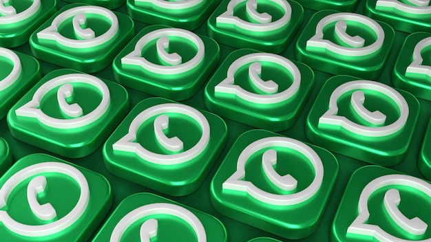 Icône 3d de l'application Whatsapp rendu isolé