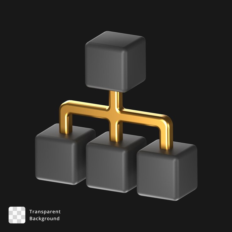 PSD icône 3d d'un arbre de nœuds
