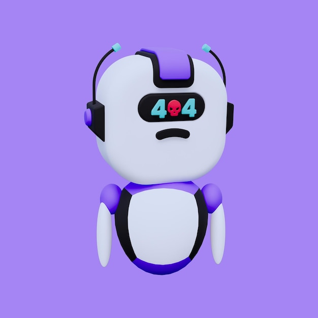 Ícone 3d automático de robô de inteligência artificial