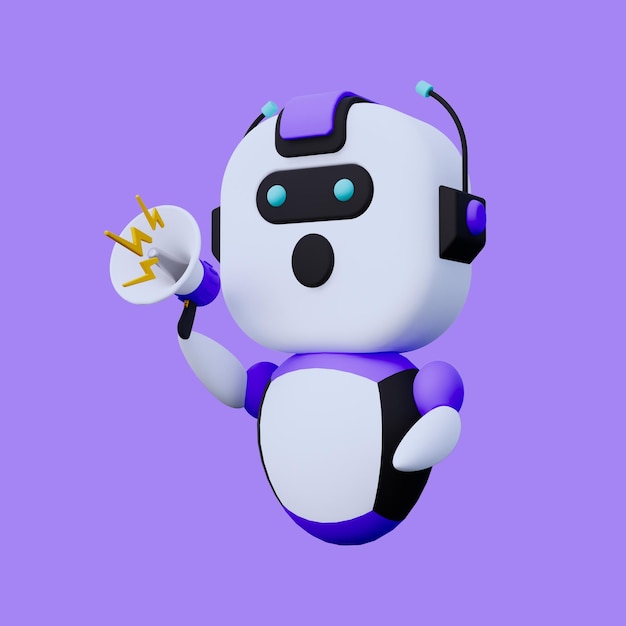 Icône 3D automatique du robot à intelligence artificielle