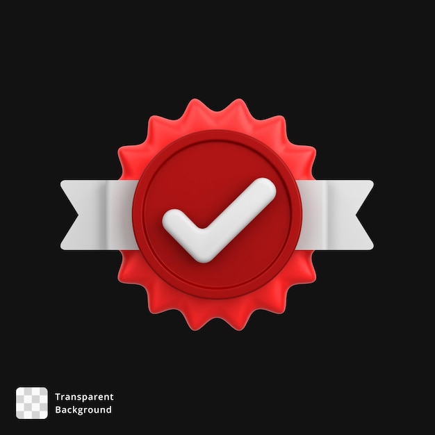 Icône 3D d'un badge d'approbation