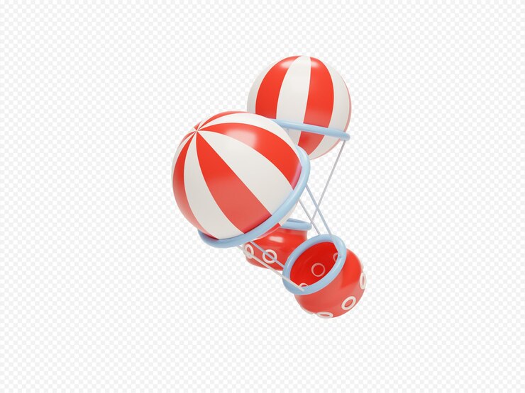PSD icône 3d de ballon à air chaud