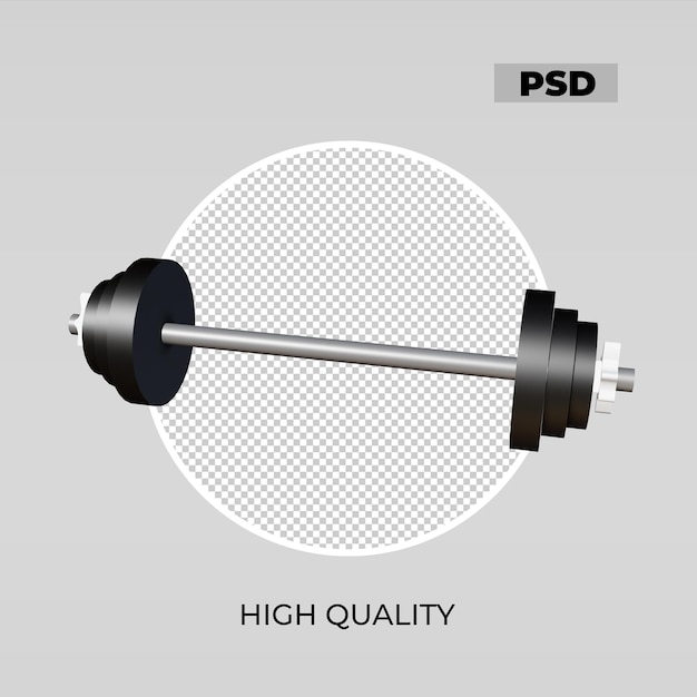 PSD icône 3d barbell look 3