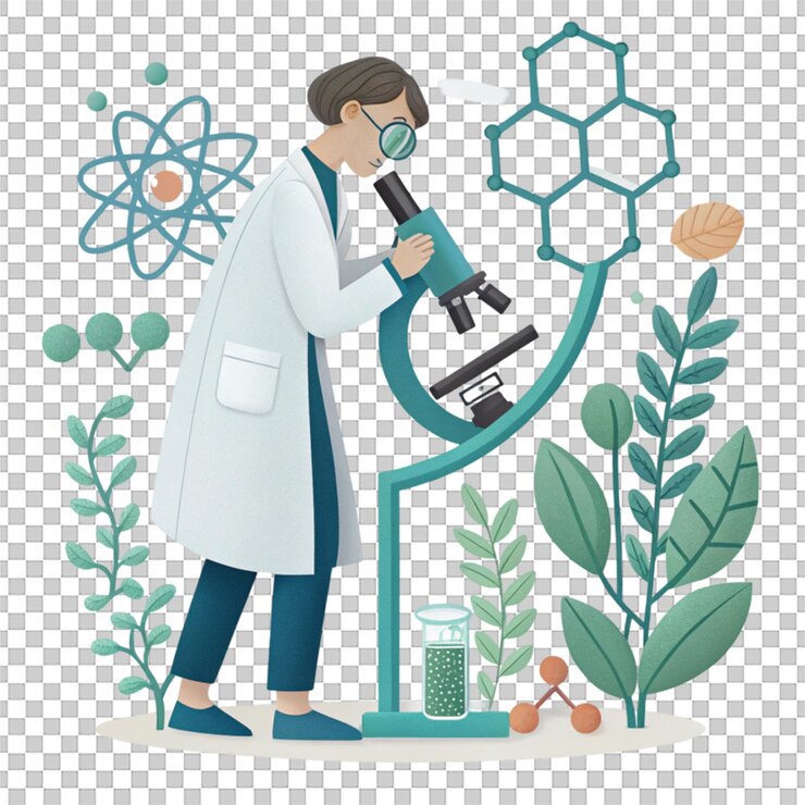 PSD icône 3d de biologiste avec une conception détaillée isolée sur fond blanc pour les visuels scientifiques et naturels