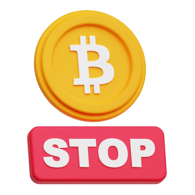 icône 3D de bitcoin isolée sur le fond blanc