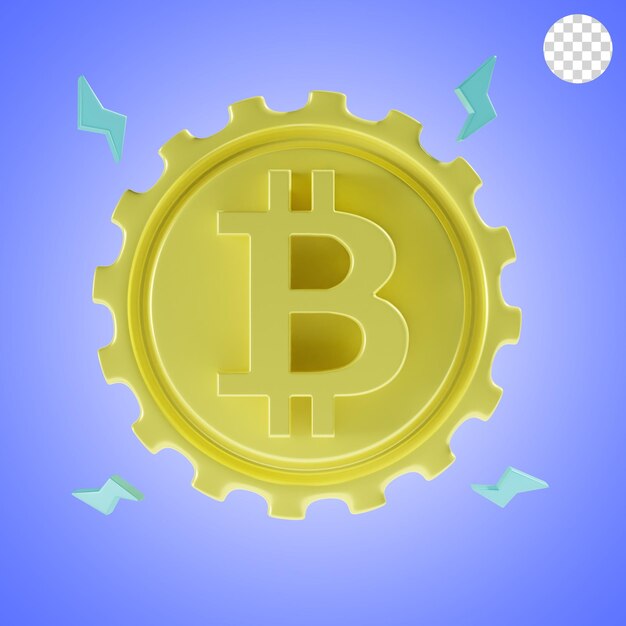 l'icône 3D de Bitcoin