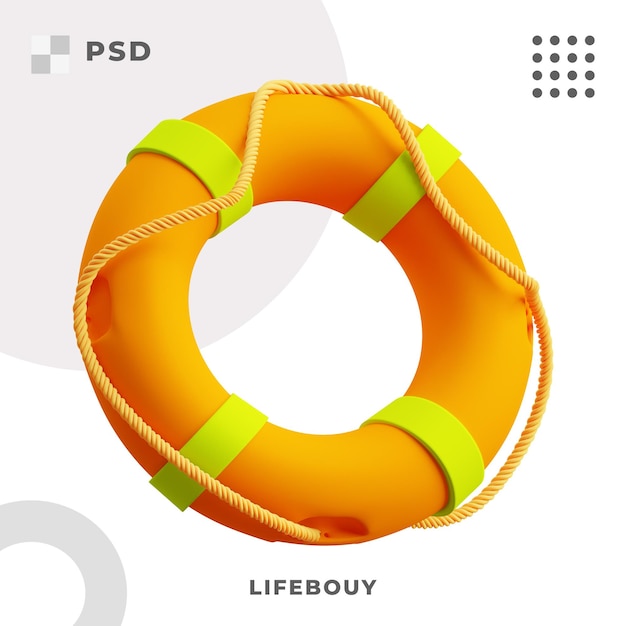 PSD icône 3d de bouée de sauvetage