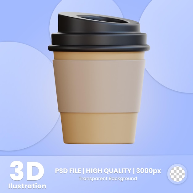 Icône 3D de café Tasse à café Parper