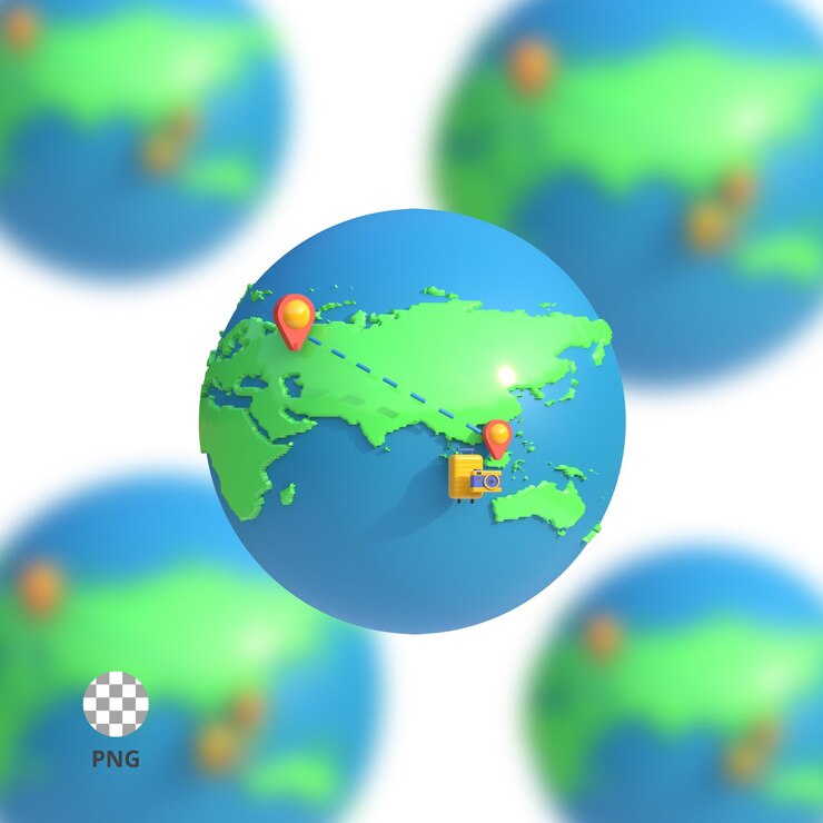Icône 3d de carte de voyage