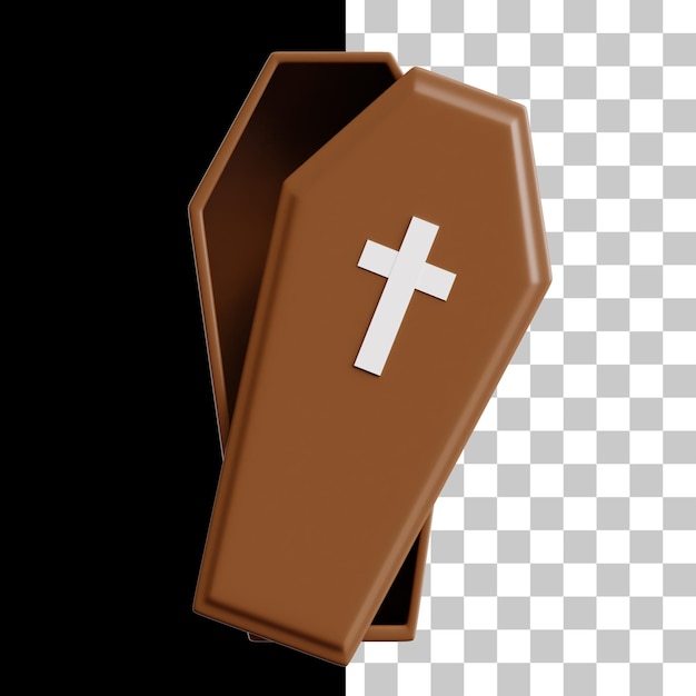 Icône 3D de cercueil d'Halloween
