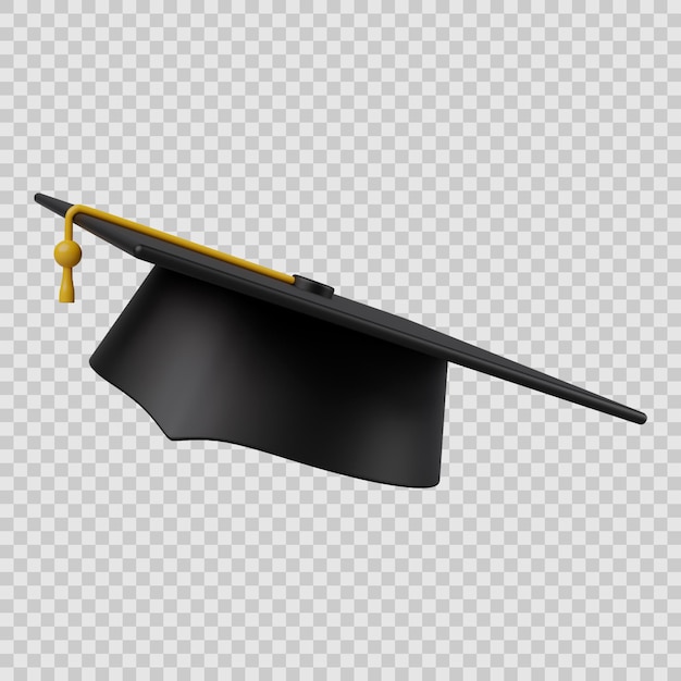 PSD icône 3d de chapeau de graduation