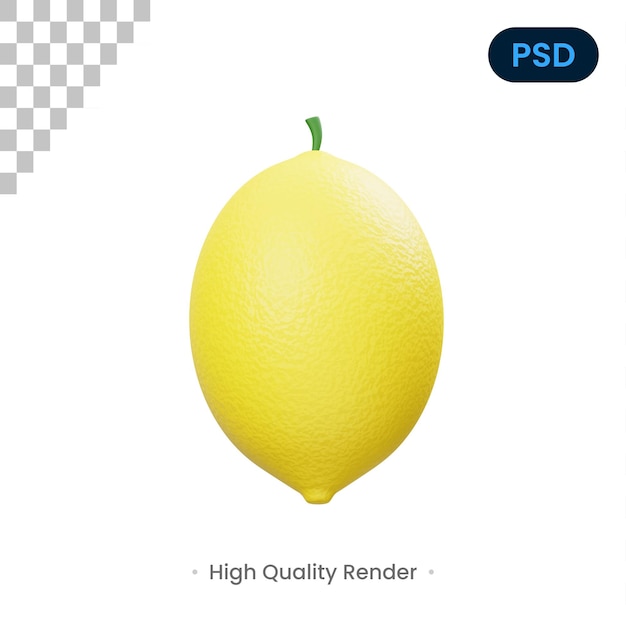 Icône 3d Citron Psd Premium