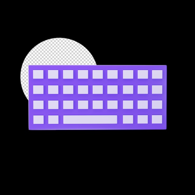 Icône 3d Clavier Violet Et Blanc Sur Fond Noir