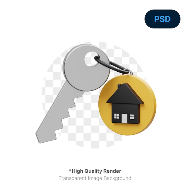 Icône 3D Clé De Maison Psd Premium