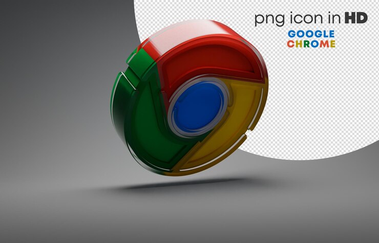 PSD ícone 3d com fundo transparente - google chrome (direita para baixo)