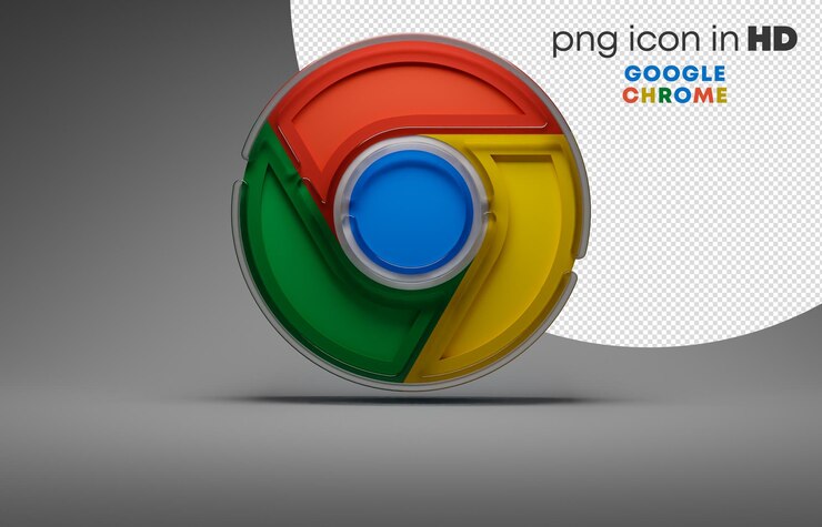 PSD ícone 3d com fundo transparente - google chrome