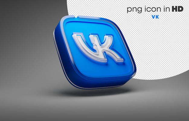 PSD Ícone 3d com fundo transparente - vk (direita para cima)