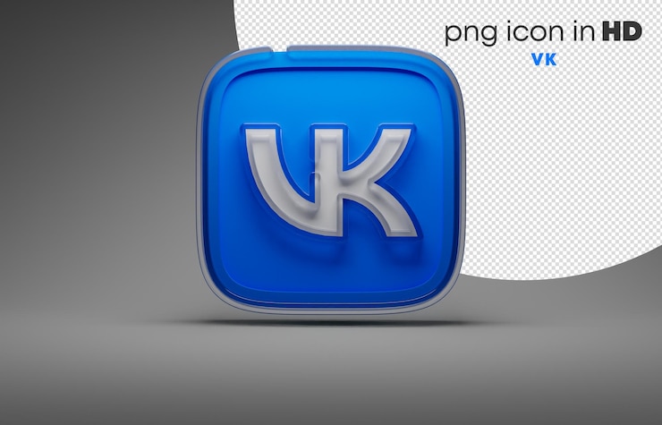PSD ícone 3d com fundo transparente - vk