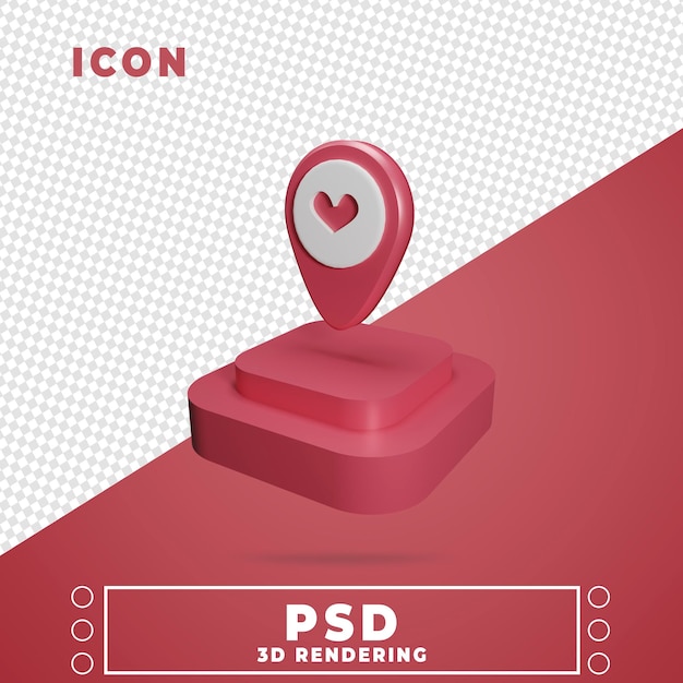 PSD Ícone 3d com renderização isolada do pódio do mapa