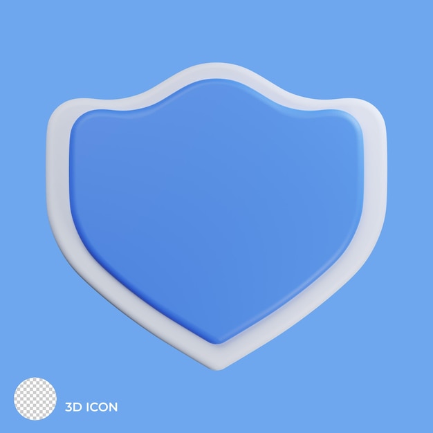 PSD icône 3d de commerce électronique de protection de sécurité