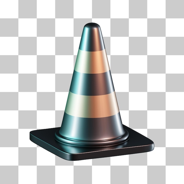 PSD icône 3d de cône de signalisation