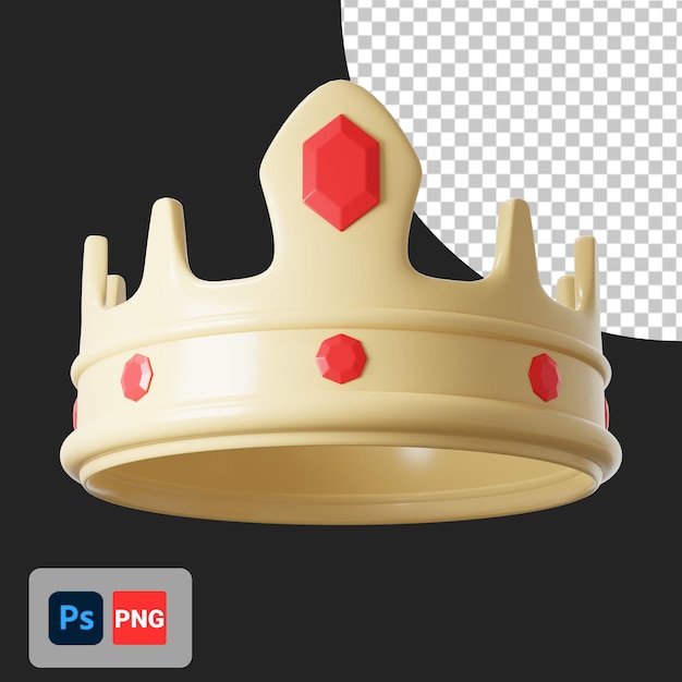 PSD icône 3d de couronne de roi