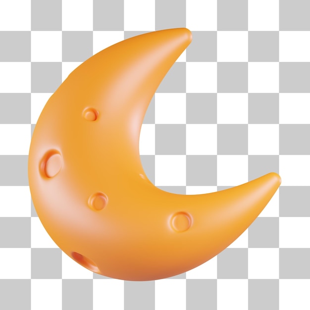 PSD icône 3d croissant de lune