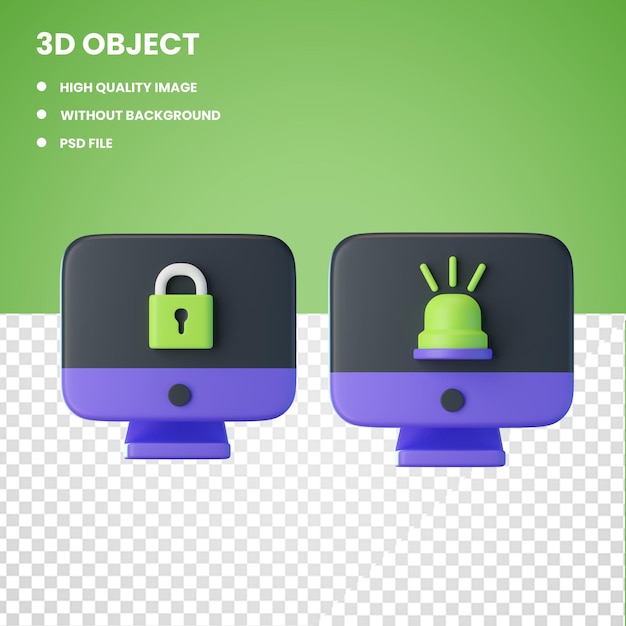 Icône 3d De Cybersécurité