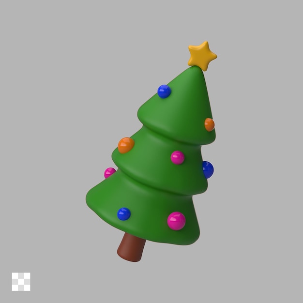 Ícone 3d da árvore de abetos de natal