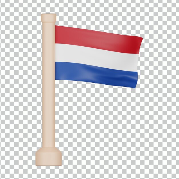 PSD Ícone 3d da bandeira da holanda