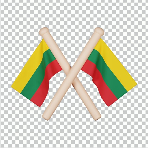 PSD Ícone 3d da bandeira da lituânia