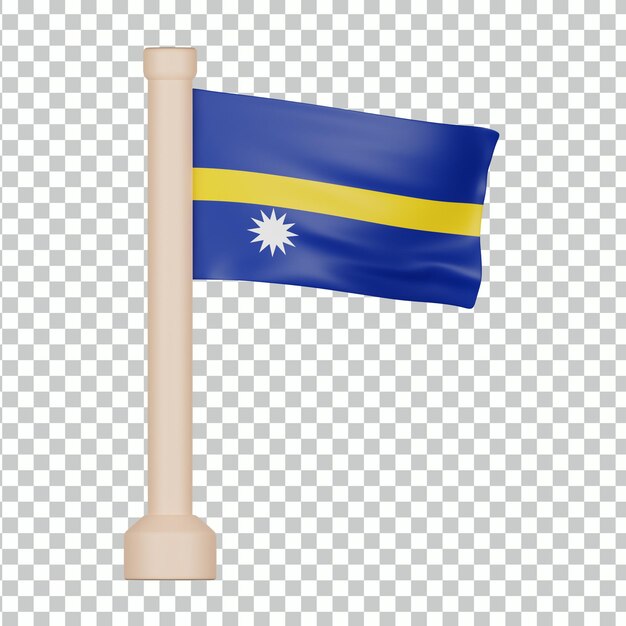 Ícone 3d da bandeira de nauru