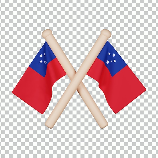 Ícone 3d da bandeira de samoa