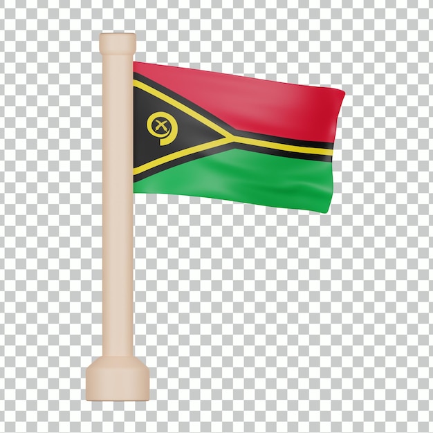 PSD Ícone 3d da bandeira de vanuatu