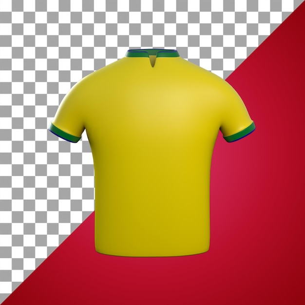 Ícone 3d da camisa de futebol do brasil