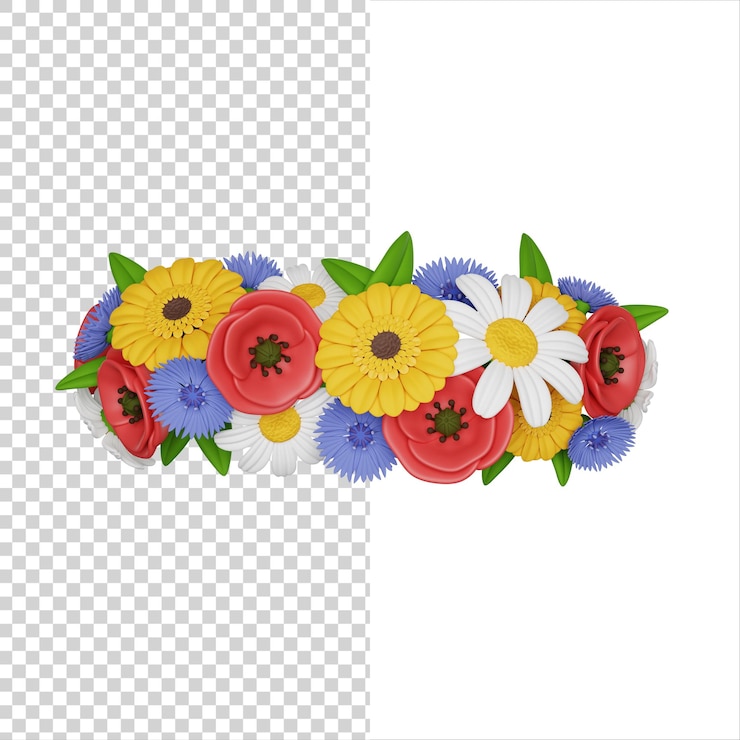 PSD ícone 3d da cultura ucraniana tradicional da coroa ucraniana