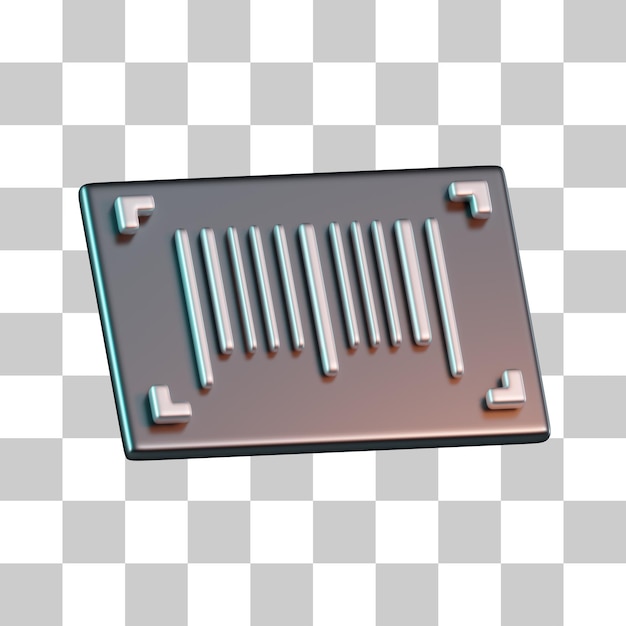 Ícone 3D da Etiqueta de Código de Barras