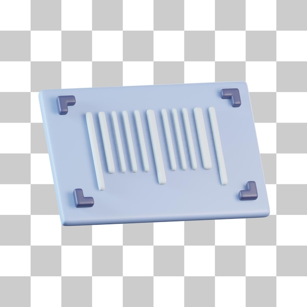 Ícone 3D da Etiqueta de Código de Barras