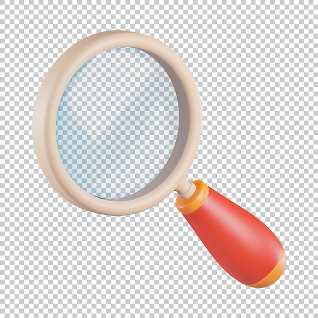 Ícone 3D da ferramenta de lupa de pesquisa
