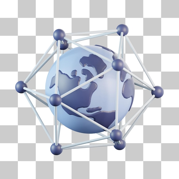 Ícone 3D da Internet Mundial