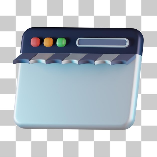 Ícone 3D da loja on-line da interface do usuário