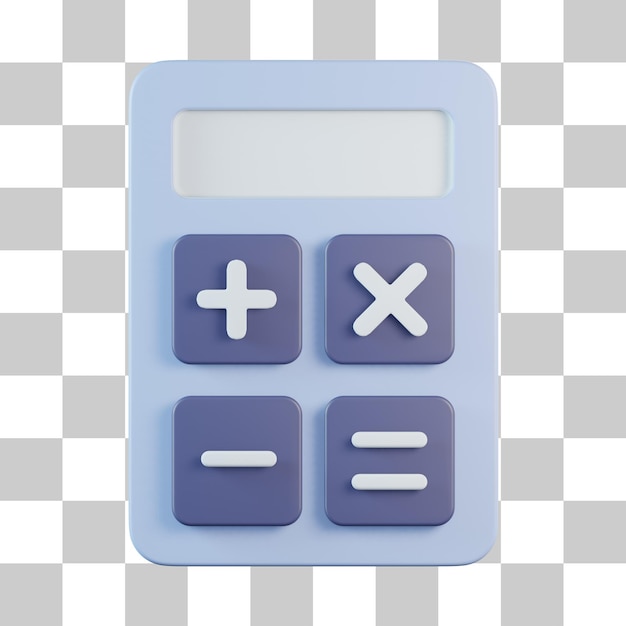 PSD Ícone 3d da máquina calculadora