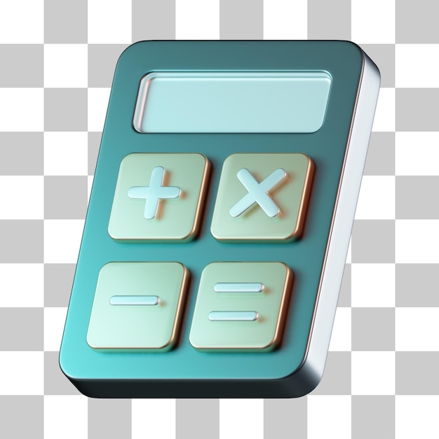 PSD Ícone 3d da máquina calculadora