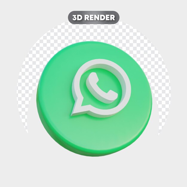 Ícone 3d da mídia social isolada no lado esquerdo do whatsapp