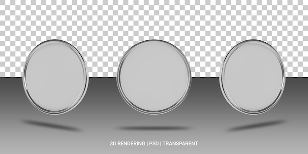 PSD Ícone 3d da moeda de prata